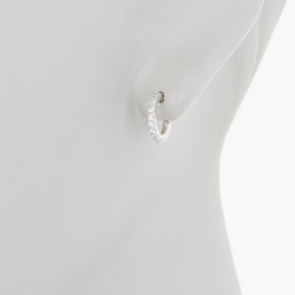 ADORNIA SWAROVSKI CRYSTAL MINI HUGGIE HOOP EARRINGS - NWT!